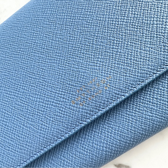 SMYTHSON Marshall Travel Wallet in Panama Blue - Picture 9 of 14